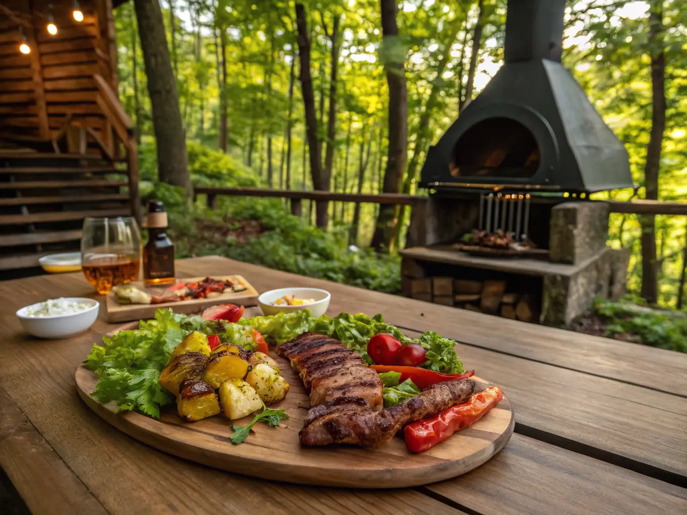 A picturesque image showcasing a delicious meal served at a local restaurant in Brian Head, highlighting the fresh ingredients and inviting atmosphere.